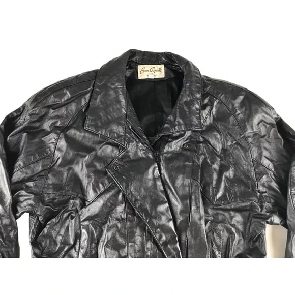 Evan Arpelli Womens Black Leather Long Sleeve Full Zip Motorcycle Jacket Size XS - Picture 2 of 8